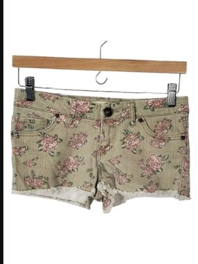 21 Denim Floral Booty Shorts